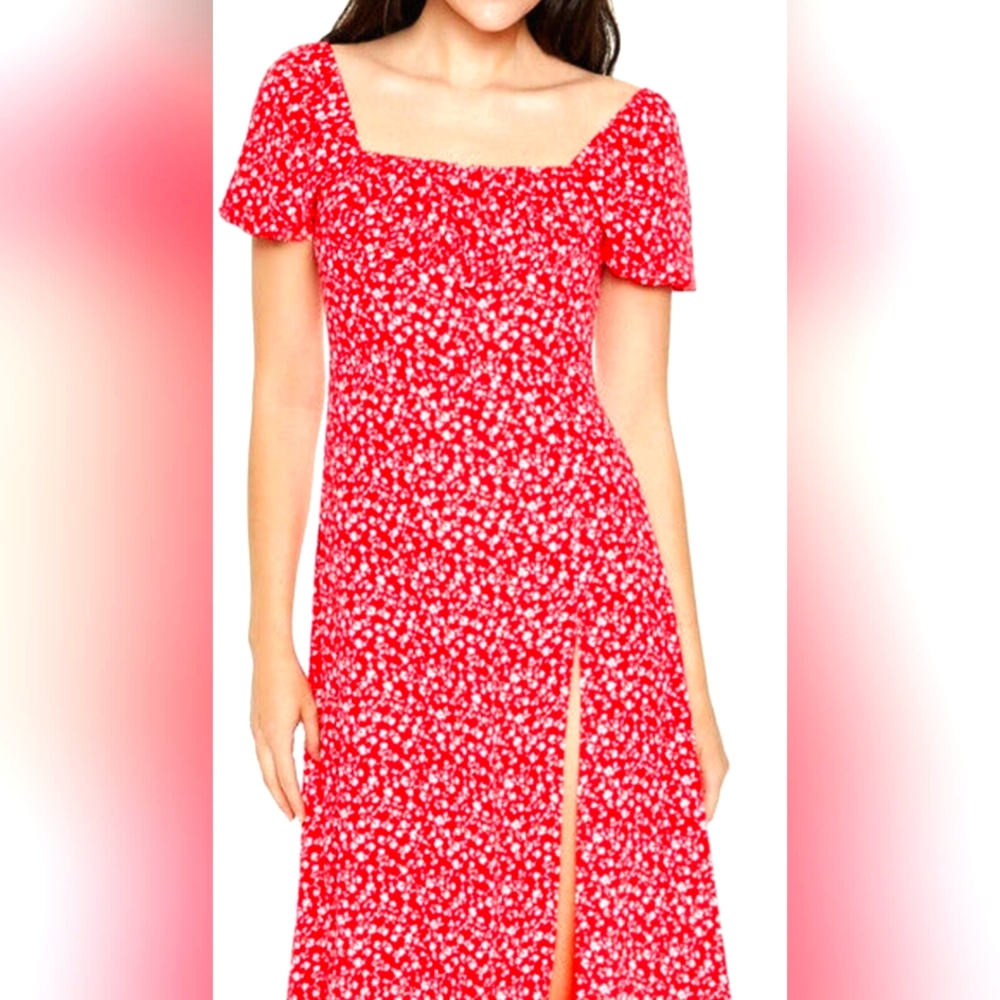 Forever 21 Red Floral Maxi Dress